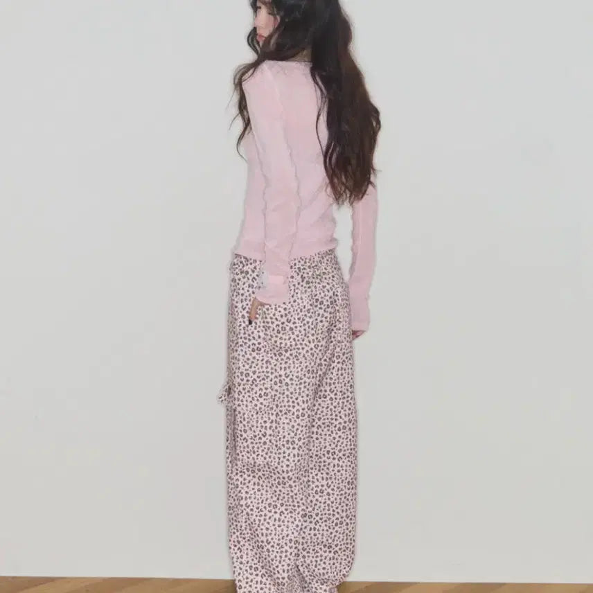 [BUNJANG] Shakri Kiri Leopard Cargo Pants Pink / 샤키리 키리 레오파드 카고 팬츠 핑크