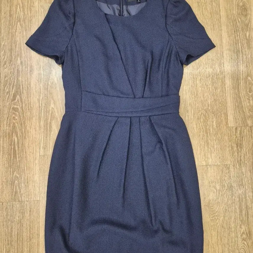 [BUNJANG] ON & ON Navy Short-Sleeve Midi Dress / 온앤온 네이비 반팔 원피스