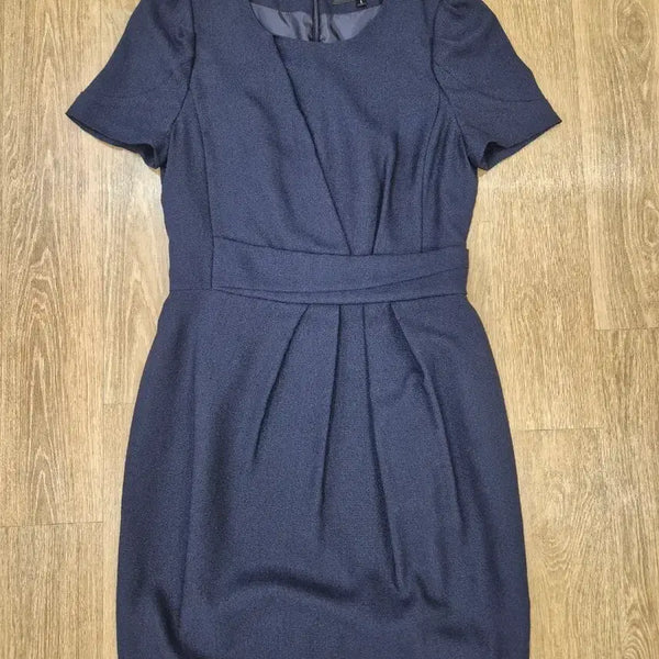 [BUNJANG] ON & ON Navy Short-Sleeve Midi Dress / 온앤온 네이비 반팔 원피스