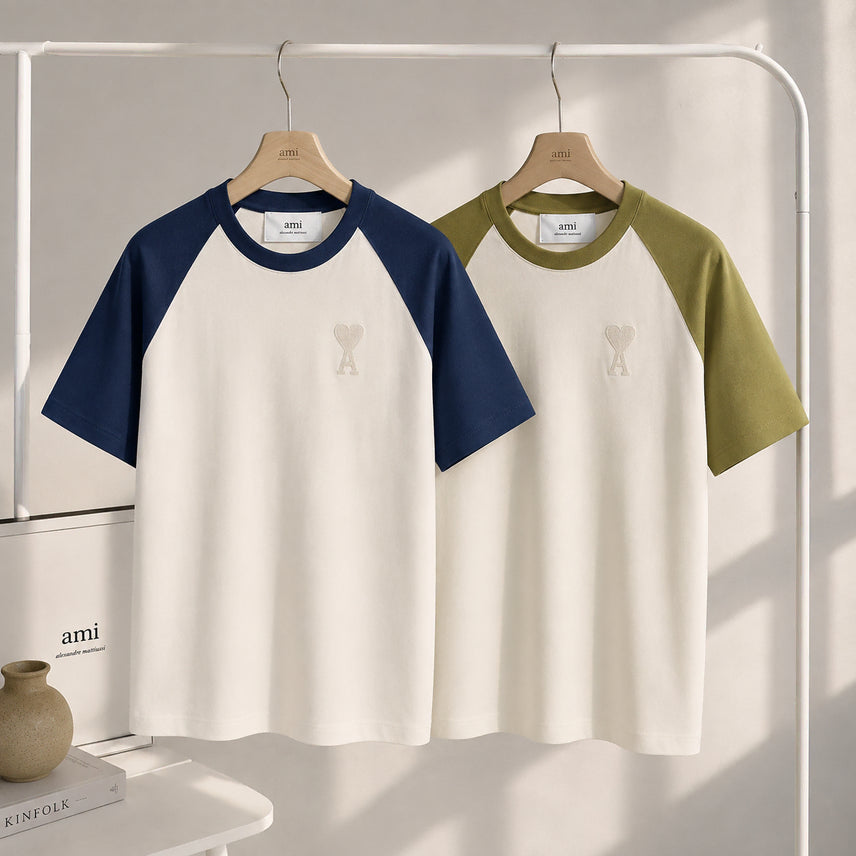 [BUNJANG] AMI Raglan Short Sleeve T-Shirt / (정품 무료배송) 아미 나그랑 반팔티
