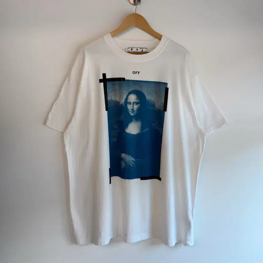 [BUNJANG] Off-White 21ss Mona Lisa Arrow Oversized Short Sleeve T-Shirt L / 오프화이트 21ss 모나리자 에로우 오버사이즈 숏 슬리브 반팔
