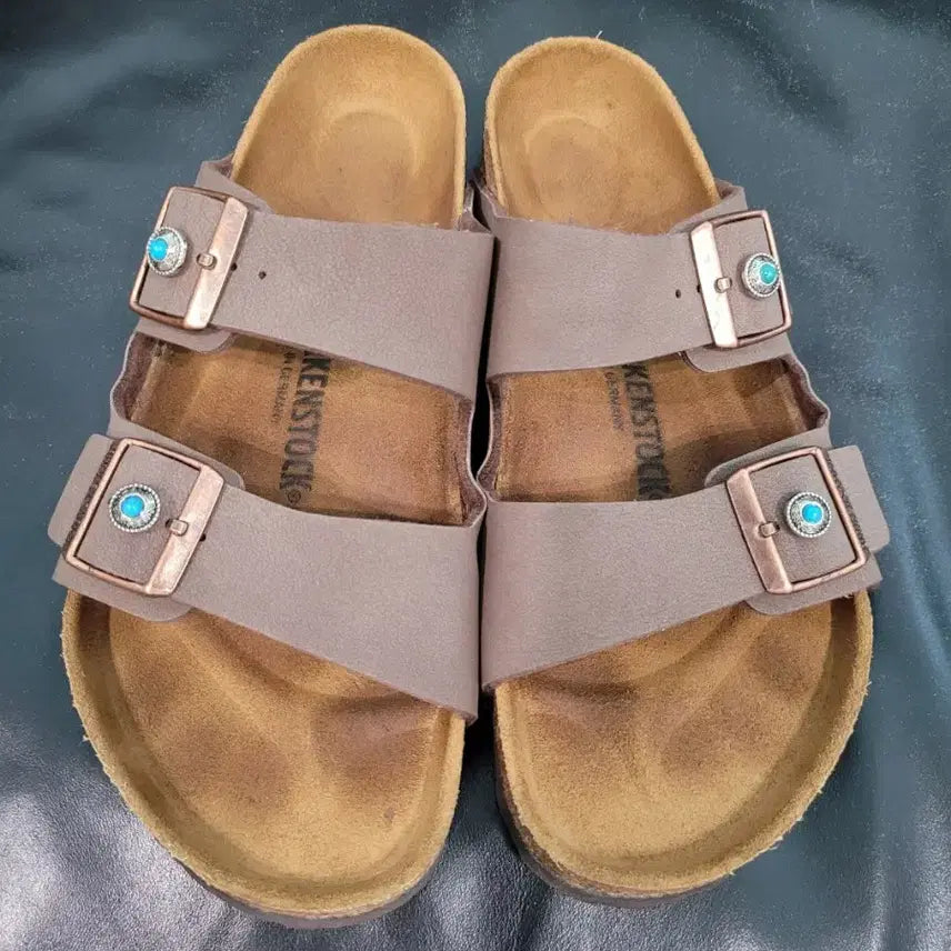 [BUNJANG] Birkenstock Arizona Mocha Concho Custom Leather Sandals / 270  버켄스탁 아리조나 모카  콘초 커스텀