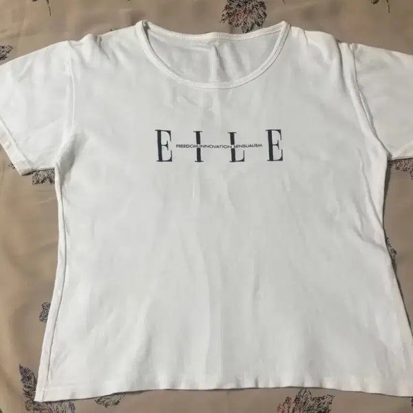 [BUNJANG] ELLE White Short Sleeve T-Shirt / 엘르 반팔 티셔츠 화이트 새상품