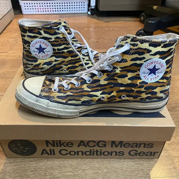 [BUNJANG] Converse Invincible Wacko Maria Leopard Hi Top Shoes / 컨버스 인빈시블 와코마리아 레오파드 하이탑 280