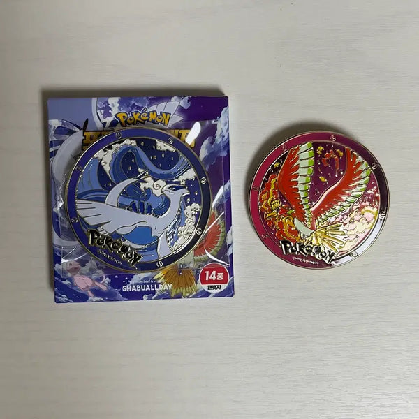 [BUNJANG] ShabAllDay Lugia & Ho-Oh Rare Special Set Pokemon Badge 2 Types / 샤브올데이 루기아 칠색조 레어 스폐셜 세트 포켓몬뱃지 2종