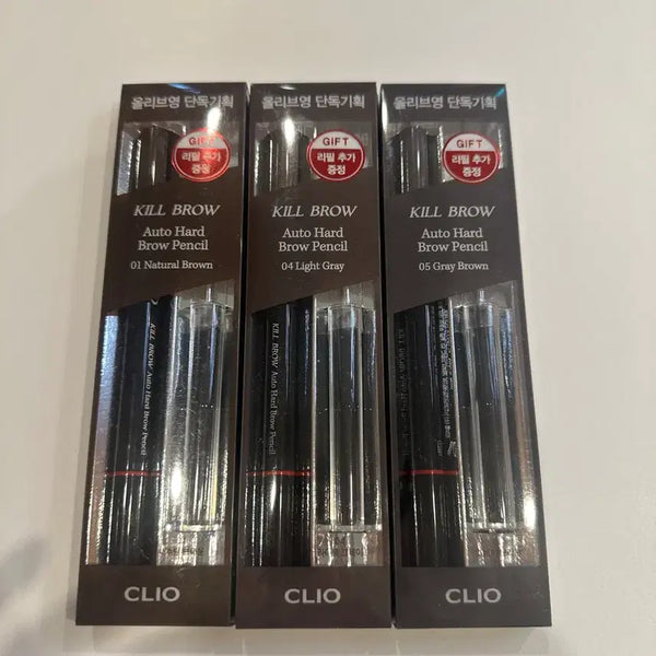 [BUNJANG] Clio Kill Brow Auto Hard Brow Pencil Set (Shades 01, 04, 05) with Refills / 미개봉)클리오 킬브로우 오토하드 브로우 펜슬(+리필) 01/04/05