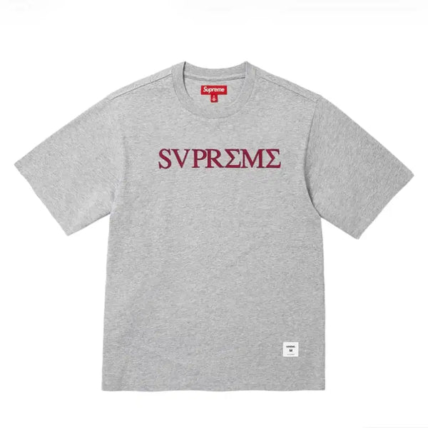 [BUNJANG] Supreme 26ss Header Grey Short Sleeve T-Shirt L / 새상품 슈프림 26ss 그릭 숏슬리브 탑 반팔 티셔츠 헤더그레이 L