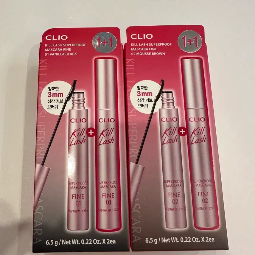 [BUNJANG] Clio Kill Lash Superproof Mascara 1+1 Special Set / 미개봉)클리오 킬래쉬 슈퍼프루프 마스카라 1+1 기획세트 01/02