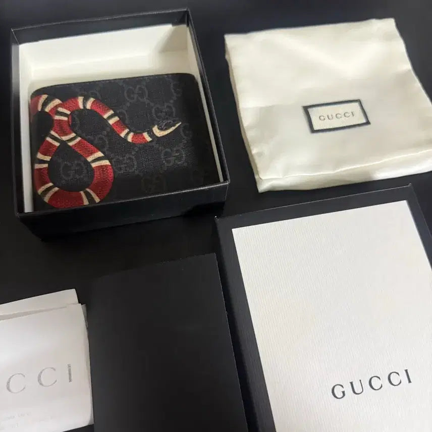 [BUNJANG] Gucci Kingsnake Bi-fold Wallet Full Set / 구찌 킹스네이크 반지갑 풀구성