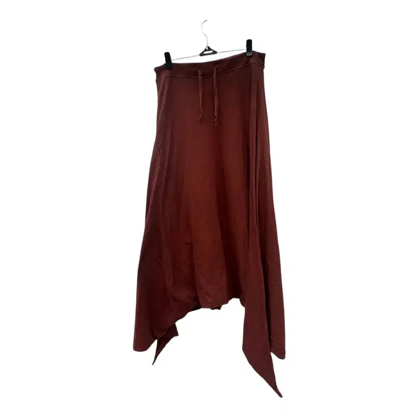 [BUNJANG] KAPITAL Drape Tie Hem Long Skirt Brick Brown / 캐피탈 드레이프 타이 헴 롱스커트 브릭 브라운
