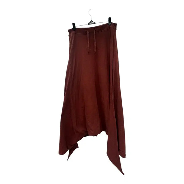 [BUNJANG] KAPITAL Drape Tie Hem Long Skirt Brick Brown / 캐피탈 드레이프 타이 헴 롱스커트 브릭 브라운