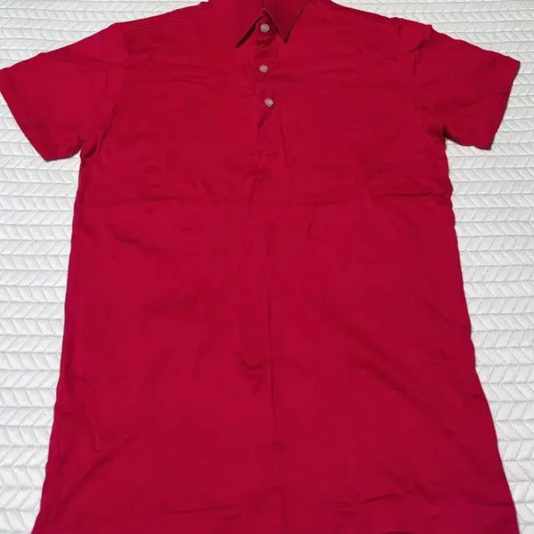 [BUNJANG] Red Collar Short-Sleeve T-Shirt (New) / 카라 반팔 티셔츠 레드 새상품