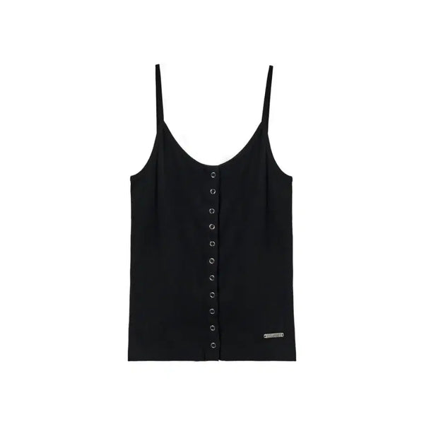 [BUNJANG] Leganet Button Sleeveless Tank Top Black / 르가넷 버튼 슬리브리스 나시 블랙