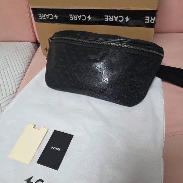 [BUNJANG] Gucci Black GG Imprecious Belt Bag / 구찌  벨트백 힙색