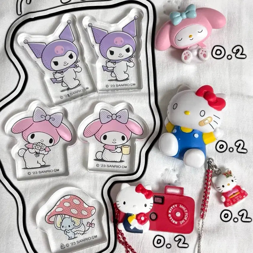 [BUNJANG] Sanrio Hello Kitty My Melody Korotto Strap Gachapon Charms Bundle Set / 키티 스트랩 가챠 키링 피규어 일괄 산리오 헬로키티 마이멜로디 코롯토