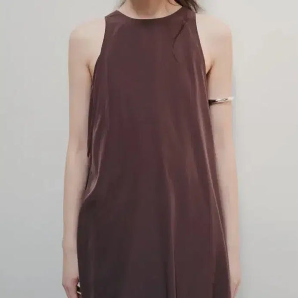 [BUNJANG] Voef Elo Double Sleeveless Top Dress - Choco Brown (M) / 새상품) Voef 보프 엘로 더블 슬리브리스 탑 드레스 (초코 브라운) M