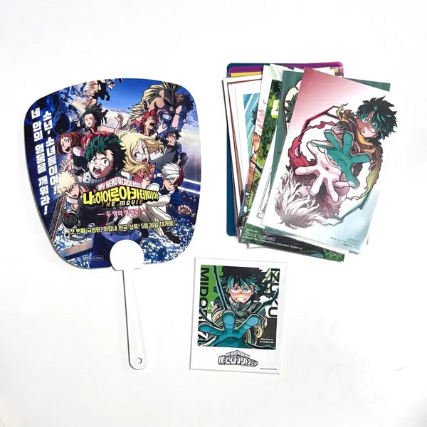 [BUNJANG] My Hero Academia Izuku Midoriya Limited Edition Fan & Unofficial Postcards Bundle / 급처 ) 히로아카 나히아 미도리야 이즈쿠 한정판 부채 특전 엽서 비공식 엽서 폴라로이드 일괄