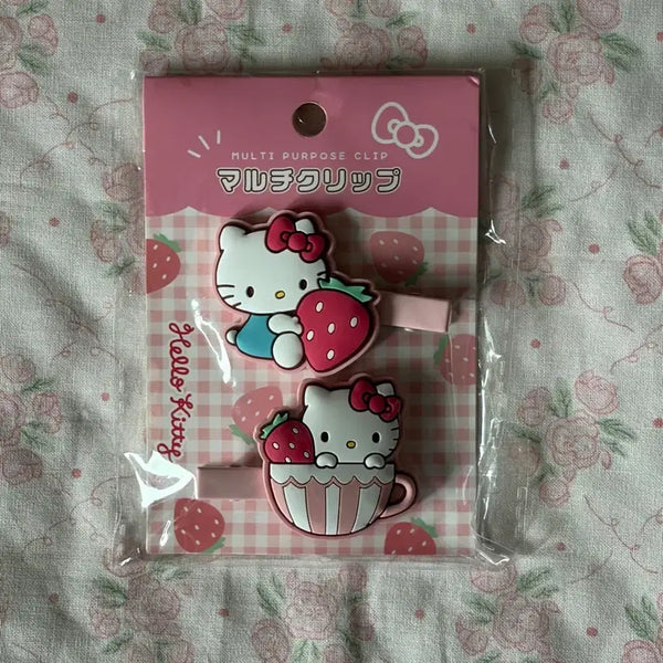 [BUNJANG] Sanrio Hello Kitty Strawberry Hair Clip / 산리오 헬로키티 딸기 머리핀