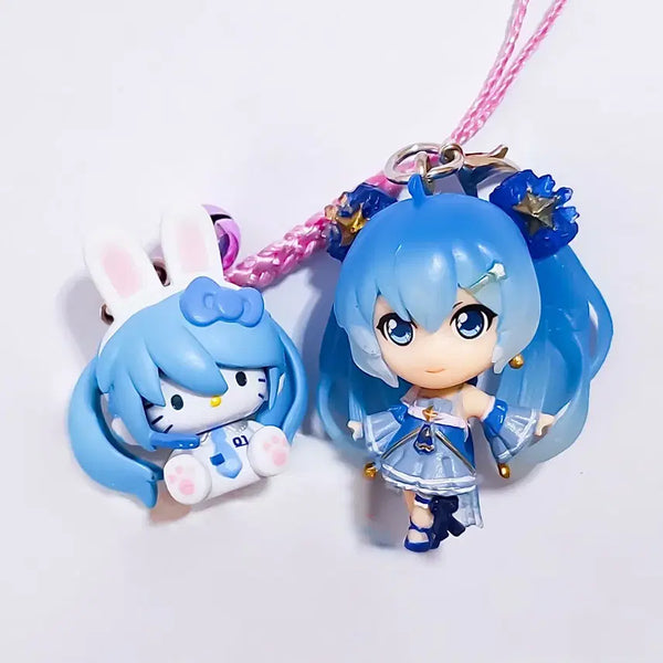 [BUNJANG] Hello Kitty & Snow Miku 2012 Hokkaido & 2017 Twinkle Snow Miku Bundle Set Figures / [무료배송]일괄 키티 미쿠 피규어 키링 스트랩 메지루시 스윙 산리오 헬로키티 2012 홋카이도 눈토끼 유키미쿠 트윙클 스노우미쿠 2017 하츠네미쿠 미니 고전 피규어