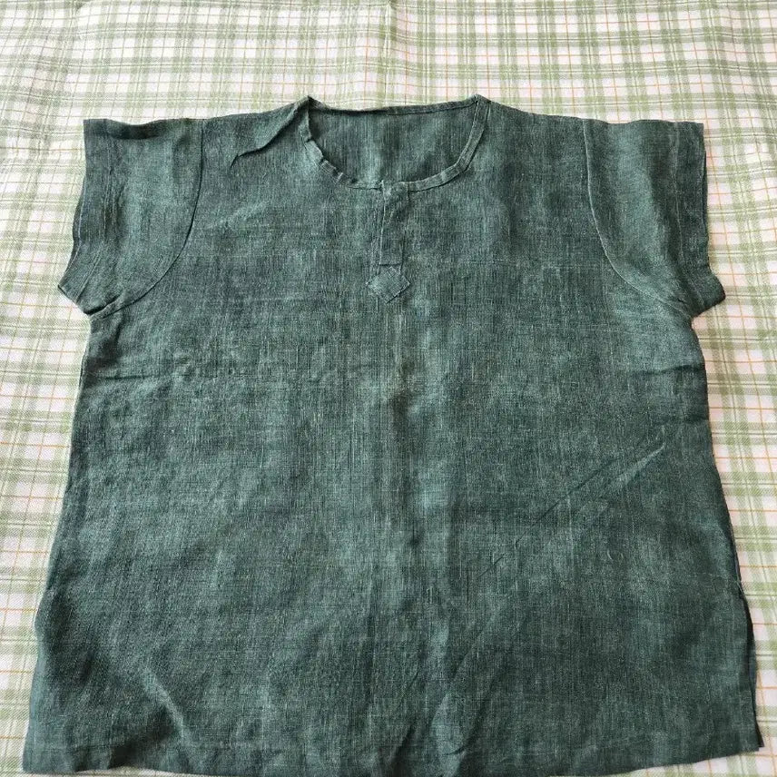 [BUNJANG] Linen Blend Shirt - Green / 49ㅡ모시 시윈한 디쟌 셔츠ㅡ66