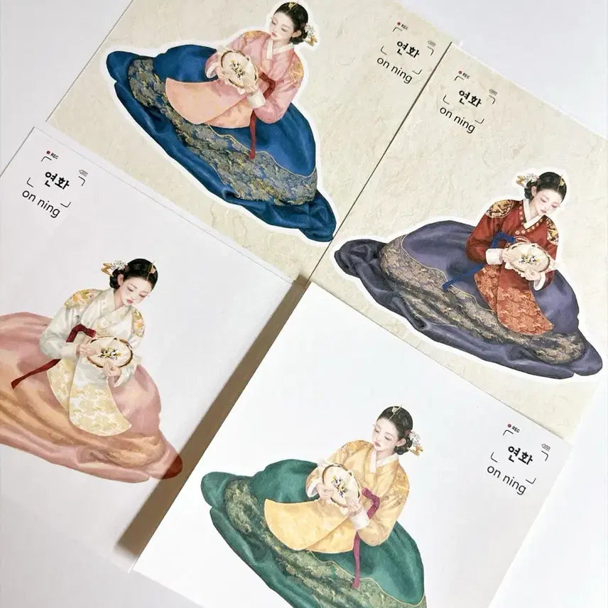 [BUNJANG] Onning Yeonhwa Sticker Set (4 Types, 4 Sheets) / 온닝이 인스 연화 4종4매
