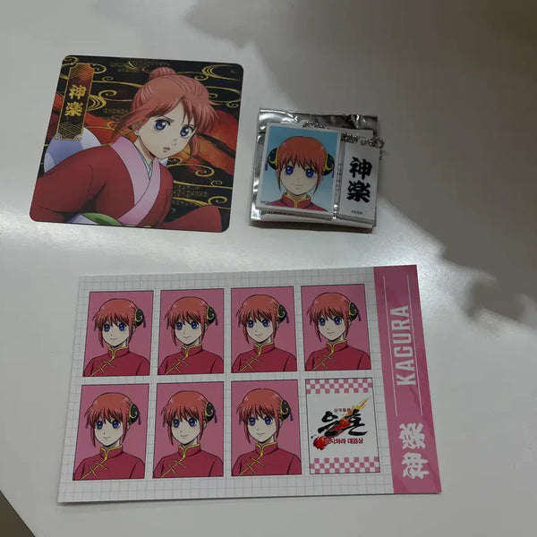 [BUNJANG] Gintama Yoshwara Pop-up Kagura Photo Set, Keyring, and Coaster (3-Piece Bundle) / 특전)은혼 요시와라 팝업 카구라 증명사진, 키링, 코스터 3종 세트