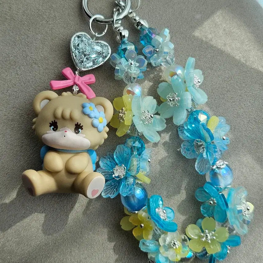 [BUNJANG] Miko Characters Latte Figure Flower Keyring / 미코캐릭터즈 라떼 피규어 플라워키링