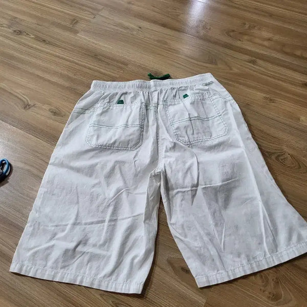 [BUNJANG] White 7/8 Length Pants / 화이트 7부 바지