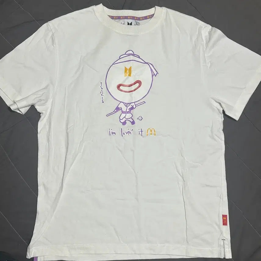 [BUNJANG] BTS McDonald's Collaboration Short-Sleeve T-Shirt White / BTS 맥도날드 콜라보 반팔 티셔츠 화이트