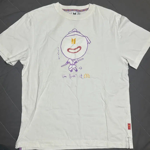 [BUNJANG] BTS McDonald's Collaboration Short-Sleeve T-Shirt White / BTS 맥도날드 콜라보 반팔 티셔츠 화이트