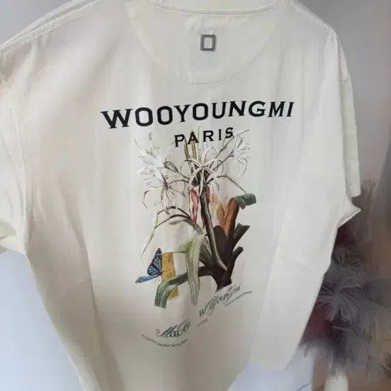 [BUNJANG] Wooyoungmi Paris Flower Short Sleeve T-Shirt / 우영미 플라워 반팔