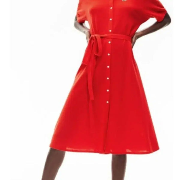 [BUNJANG] Lacoste PK Collar Red Dress / 라코스테 pk카라 원피스 시스템 타임 한섬