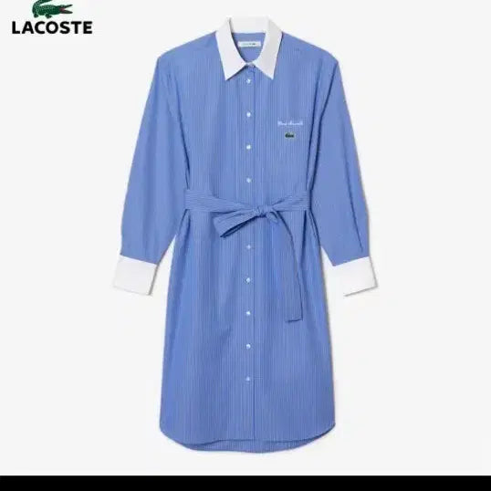 [BUNJANG] Lacoste Striped Shirt Dress / 라코스테 셔츠 스트라이프 원피스 시스템 한섬