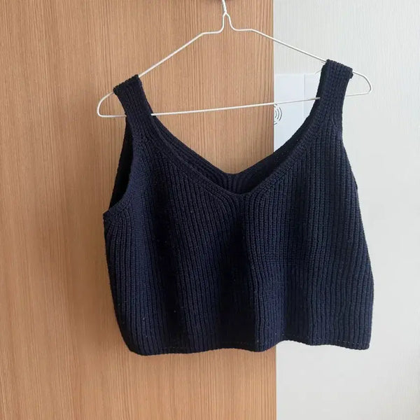 [BUNJANG] Ribbed Knit Busteire Vest / 골지 니트 뷔스티에 조끼