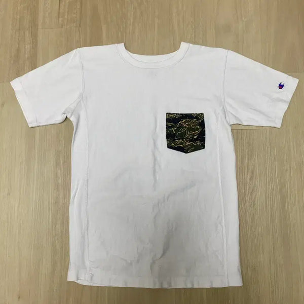 [BUNJANG] Champion Reverse Weave Striped T-Shirt White / 챔피온 리버스위브 스트라이프 반팔 화이트