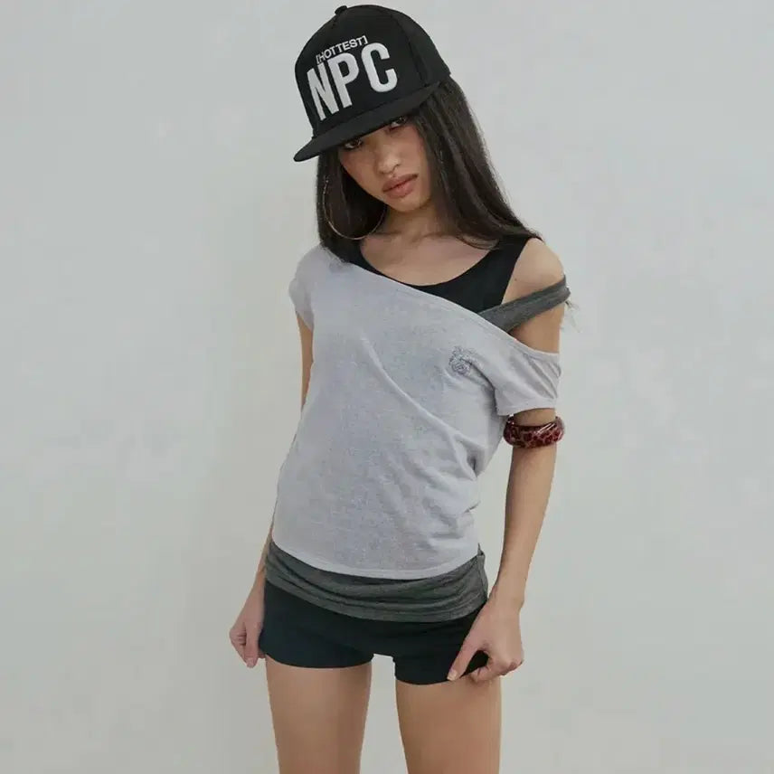 [BUNJANG] Sculptor Lazy Sleeveless Layered Tee Pale Gray / 스컬프터 Lazy sleeveless Layered Tee Pale gray