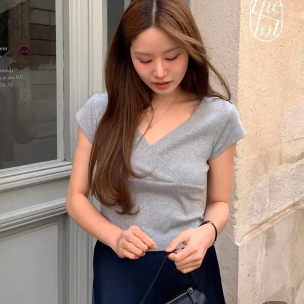 [BUNJANG] Ounce V-Lab Short Sleeve T-Shirt (Grey) / 온스 ounce 브이랩 반팔 티셔츠 (그레이)