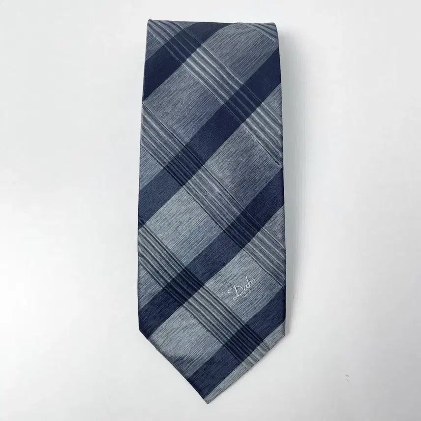 [BUNJANG] Daks Blue Check Stripe Necktie / 닥스 넥카이 블루계열 체크 스트라이프