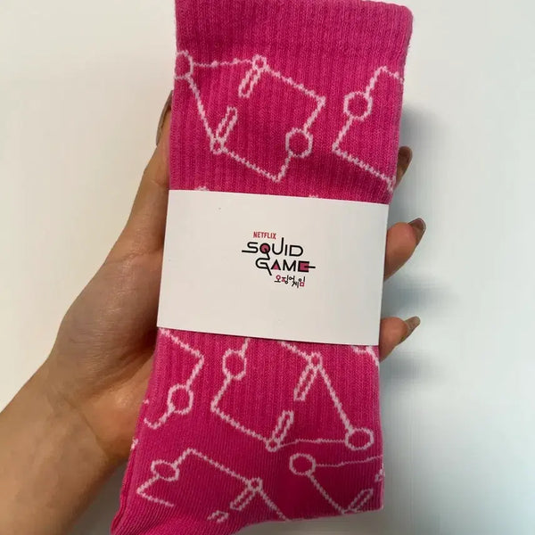 [BUNJANG] Squid Game Pink Socks (Netflix Official Merchandise) / [새제품] 오징어게임 핑크색 양말 (넷플릭스 공식 굿즈) 긴양말 발목양말