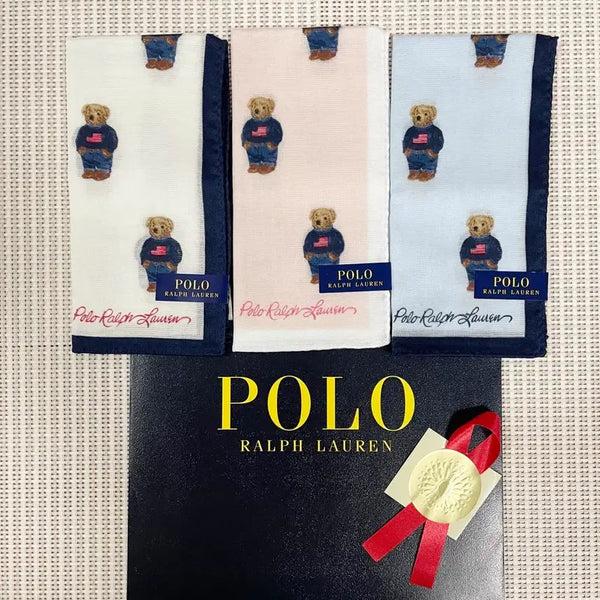 [BUNJANG] Ralph Lauren Mini Bear Cotton Handkerchief / (새상품) 랄프로렌 미니 베어 손수건