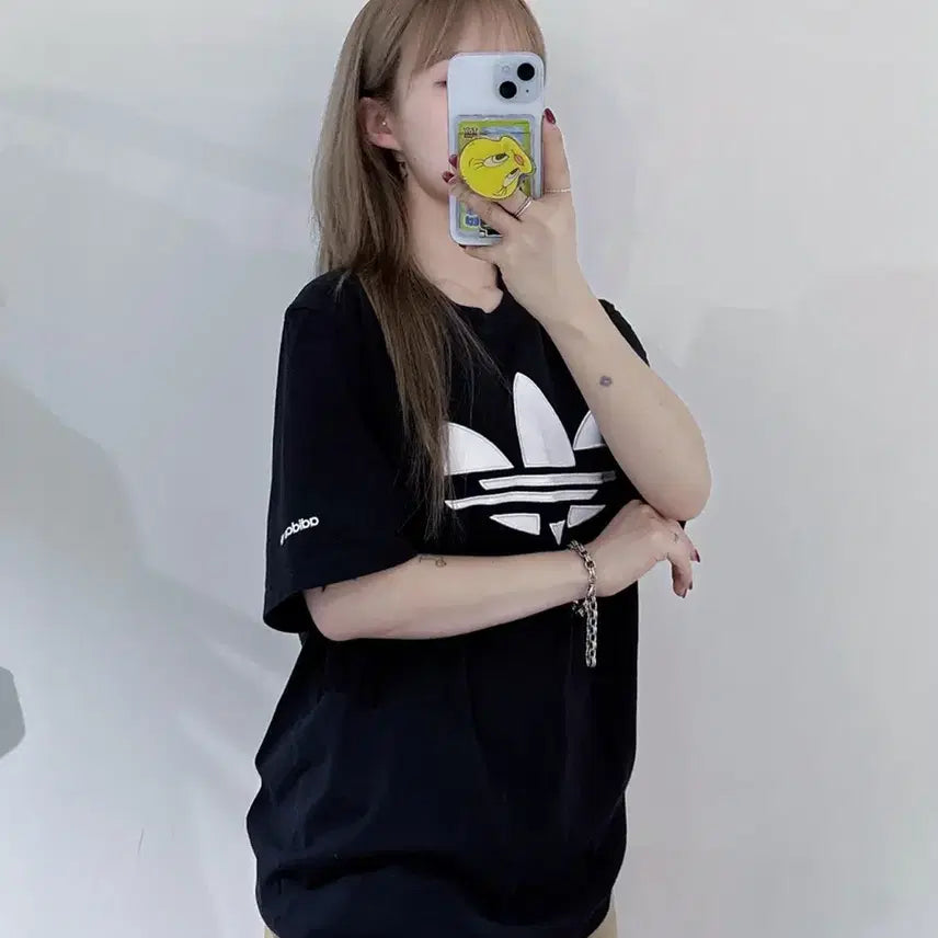 [BUNJANG] Adidas Big Logo Black T-Shirt XL / 아디다스 빅로고 블랙 반팔
