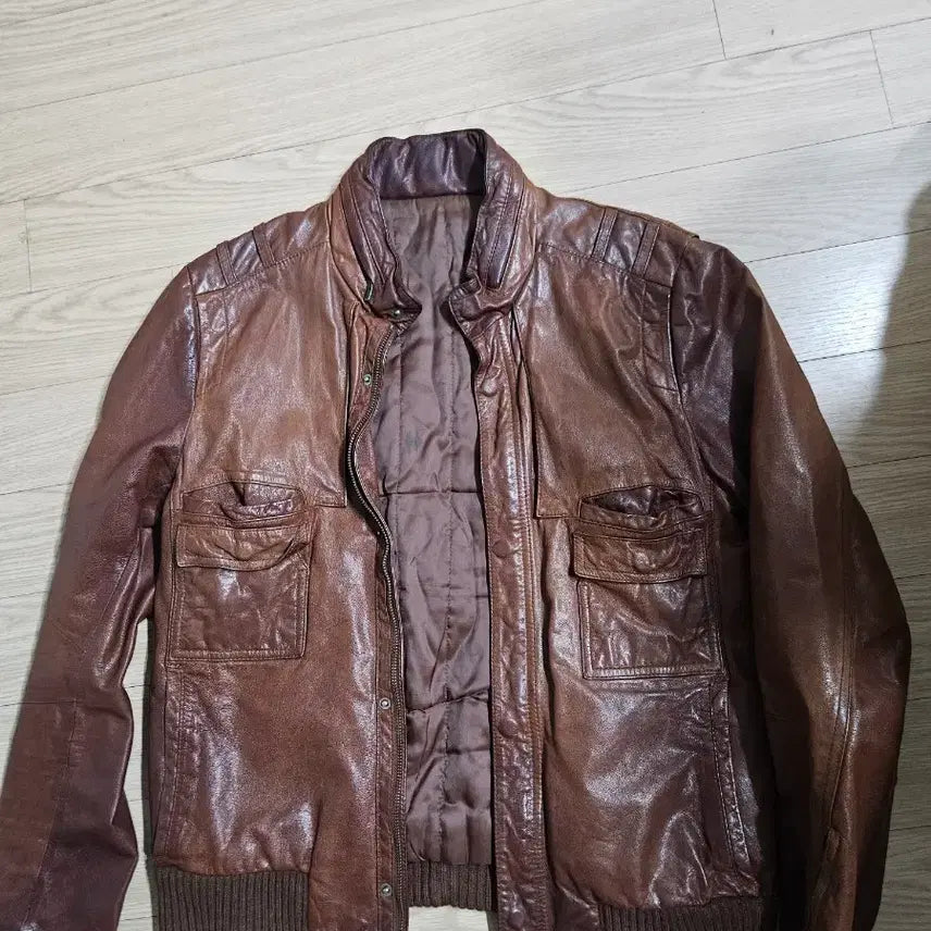 [BUNJANG] Solid Homme Wooyoungmi Brown Camel Leather Jacket / 솔리드 옴므 우영미 브라운 카멜 레더 자켓