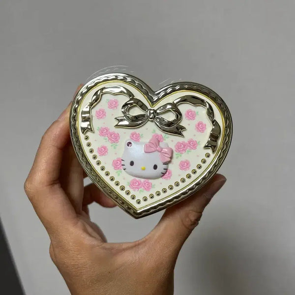 [BUNJANG] Hello Kitty Heart Powder Case Yellow / 헬로키티 하트 파우더 케이스 옐로우