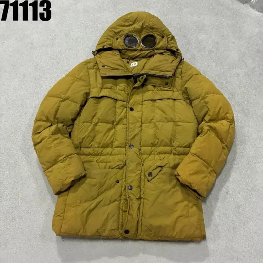 [BUNJANG] CP Company Goggle Hooded Padded Jacket Yellow Size 95 / CP컴퍼니 고글 후드 패딩 옐로우 95