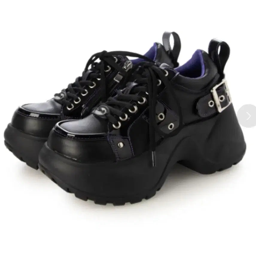 [BUNJANG] Yosuke 7cm Platform Sneakers / 요스케 통굽 스니커즈 7cm 운동화 블랙퍼플 245 양산형지뢰계데모니아마즈리즈리사딤모아르디어마이러브