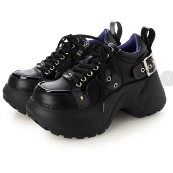 [BUNJANG] Yosuke 7cm Platform Sneakers / 요스케 통굽 스니커즈 7cm 운동화 블랙퍼플 245 양산형지뢰계데모니아마즈리즈리사딤모아르디어마이러브
