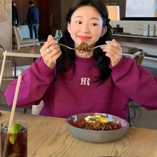 [BUNJANG] Parbang Crewneck Sweatshirt Free Size Grape / 파르벵 맨투맨(새상품)