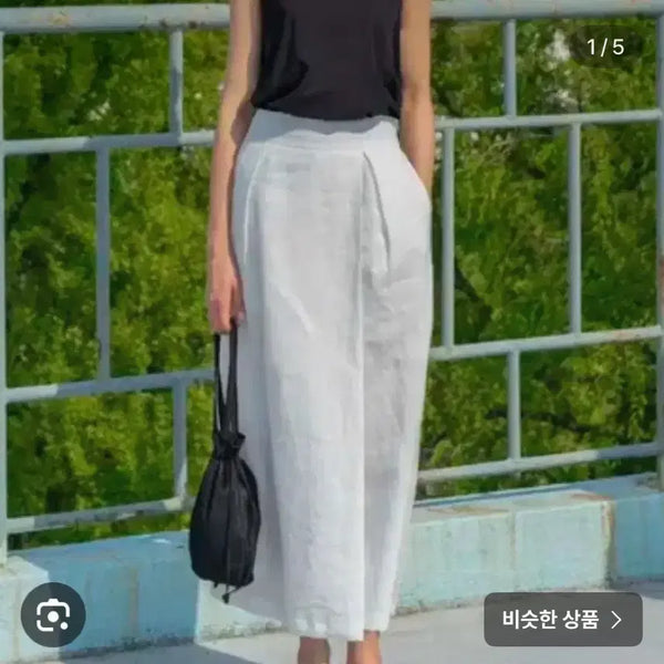 [BUNJANG] Eunoia Wrap Linen Wide Pants / 유노이아 블랙 랩 린넨 와이드 팬츠
