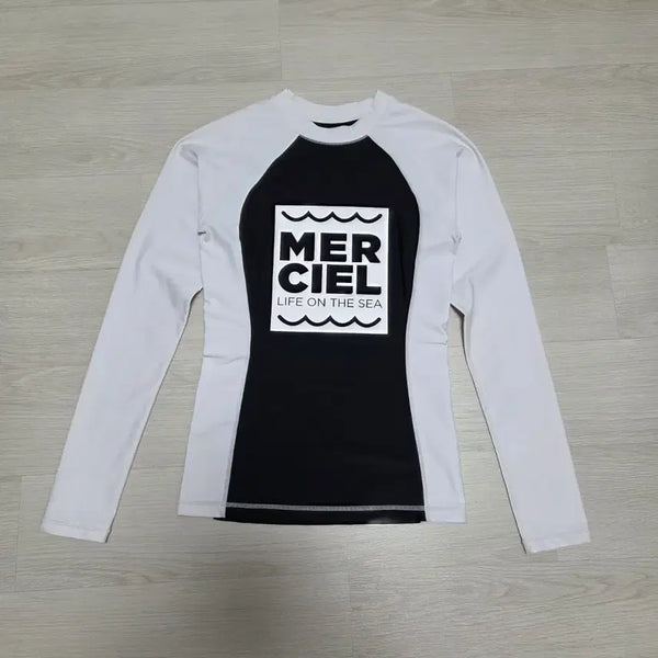 [BUNJANG] MERCIEL Rash Guard S (Black/White) / (새제품)MERCIEL 래쉬가드 S(44)블랙/화이트