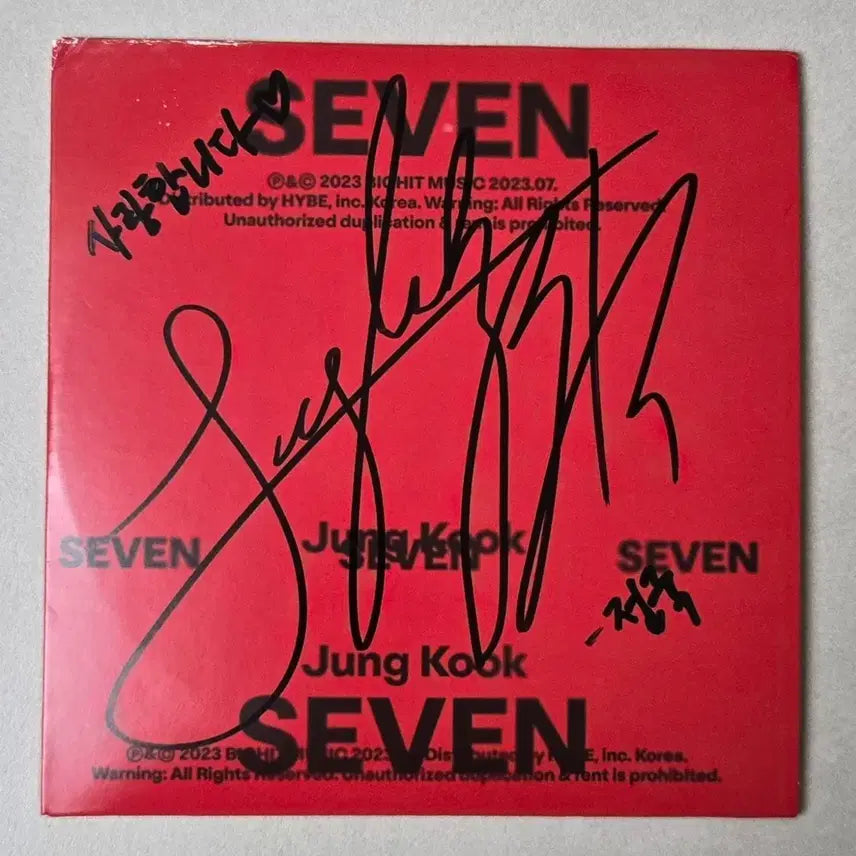 [BUNJANG] BTS Jungkook Solo 'SEVEN' Signed Album / 진짜 귀한)) 방탄소년단 정국 솔로 싸인 앨범